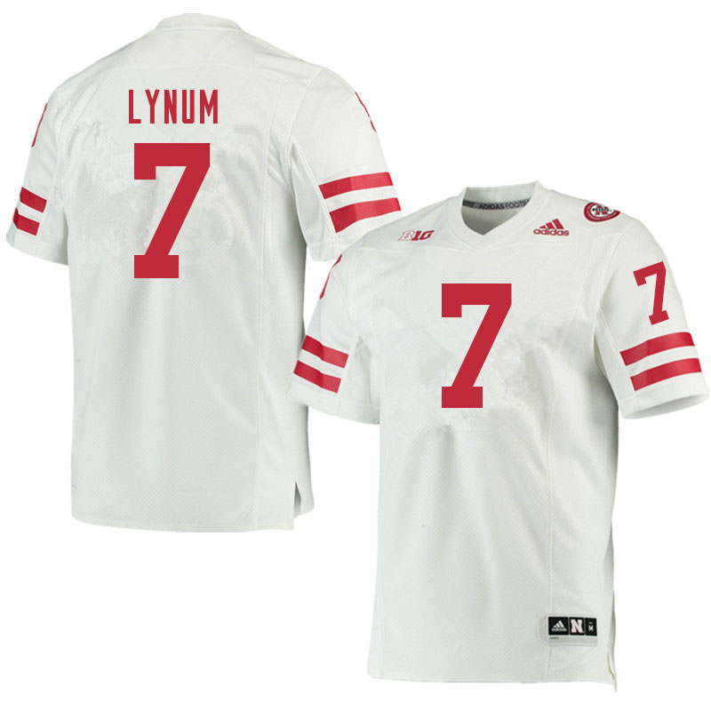 Men #7 Tamon Lynum Nebraska Cornhuskers College Football Jerseys Sale-White